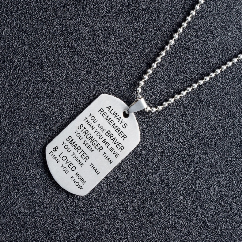 Always Loved Stainless steel Dog tags necklace - Picture 2 of 4